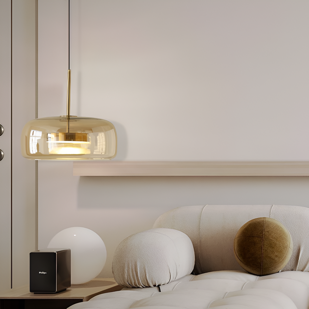 Підвісний світильник бурштиновий D-28 cm Led 8W 4000K Amber+Gold Jube 260118-100007219