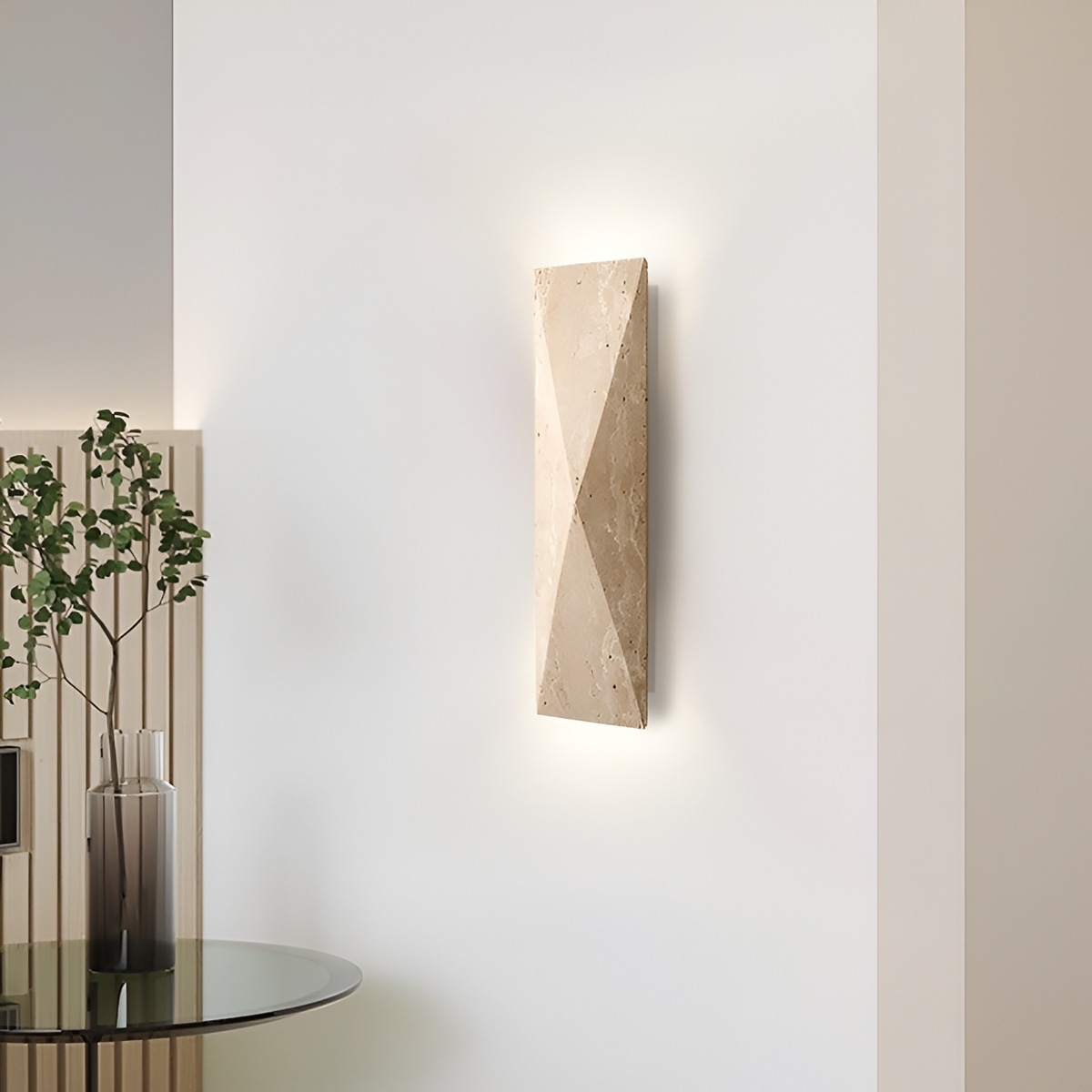 Настінний світильник з травертину H-31 cm G9*2 Beige Travertine 260118-100007207