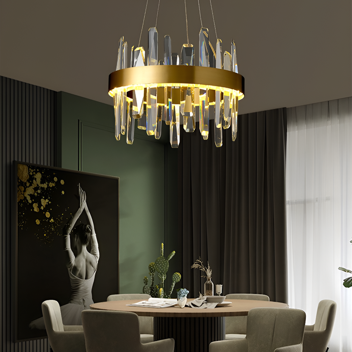 Підвісний світильник D-60 cm Led 86W 3000K 4000K 6000K Gold Empire 250118-100004055