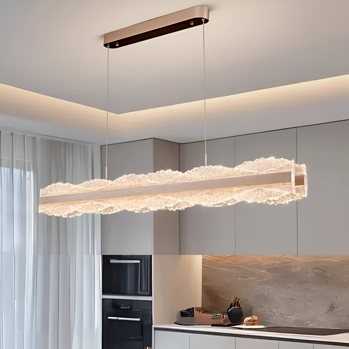 Підвісна люстра кавова L-120 cm Led Coffee Ice Glamour 251022-100006388