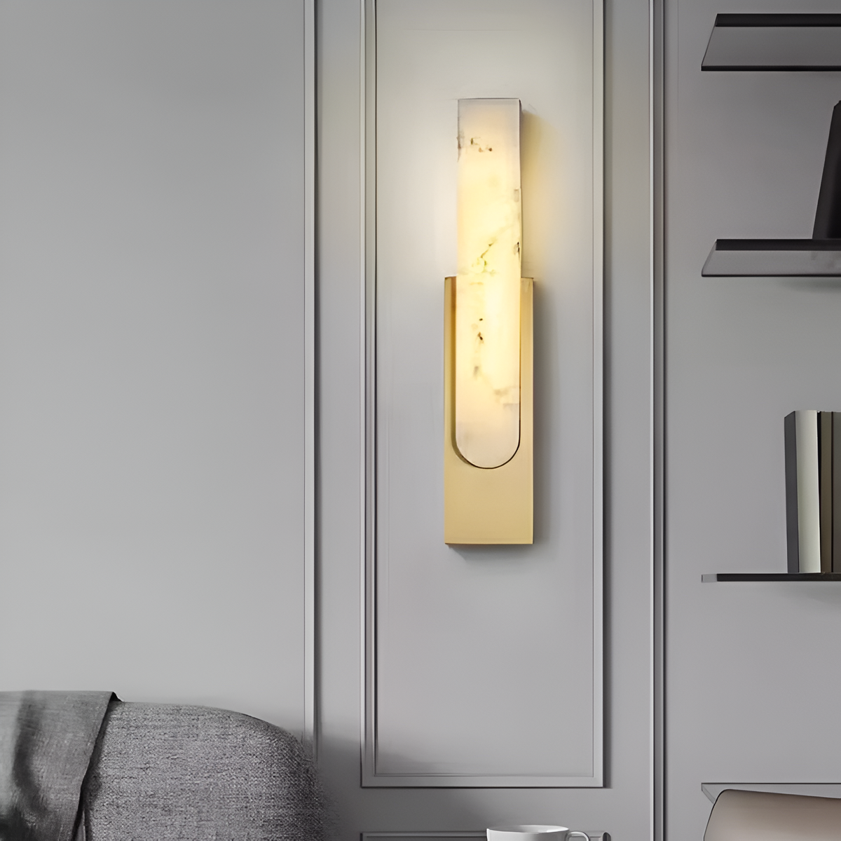 Настінний світильник золотий з мармуром H-50 cm Led 16W 3000K-5000K Gold Marble 260122-100007294