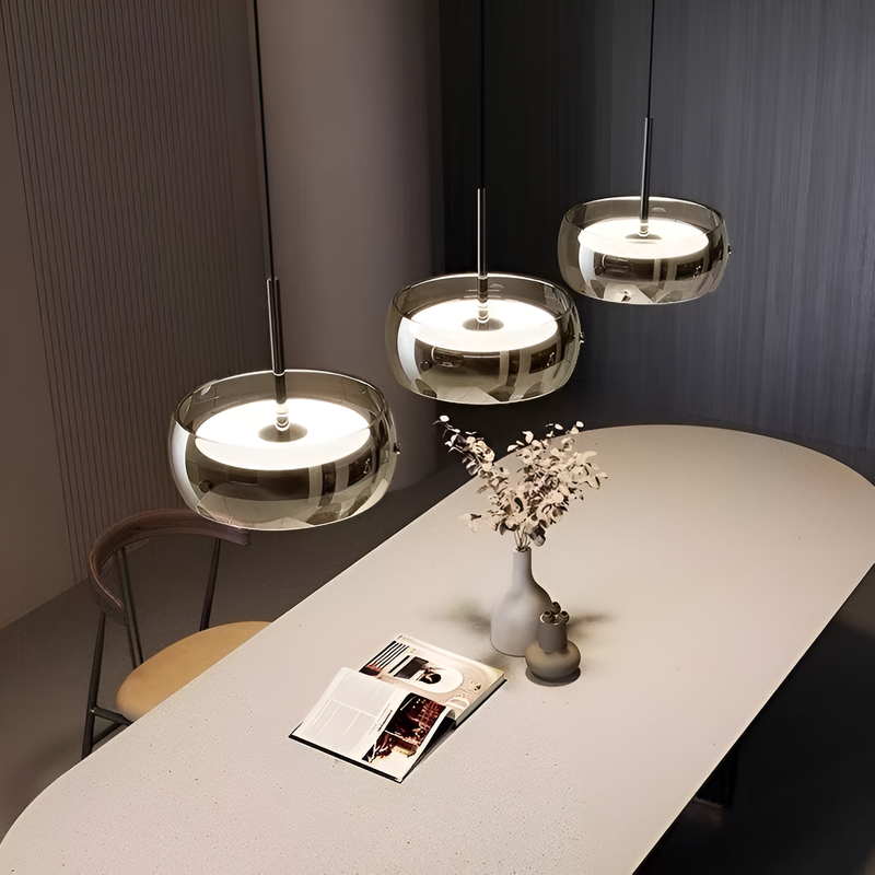 Підвісний світильник димчастий D-20 cm Led 4000К Smoke Rain glass 251122-100006612