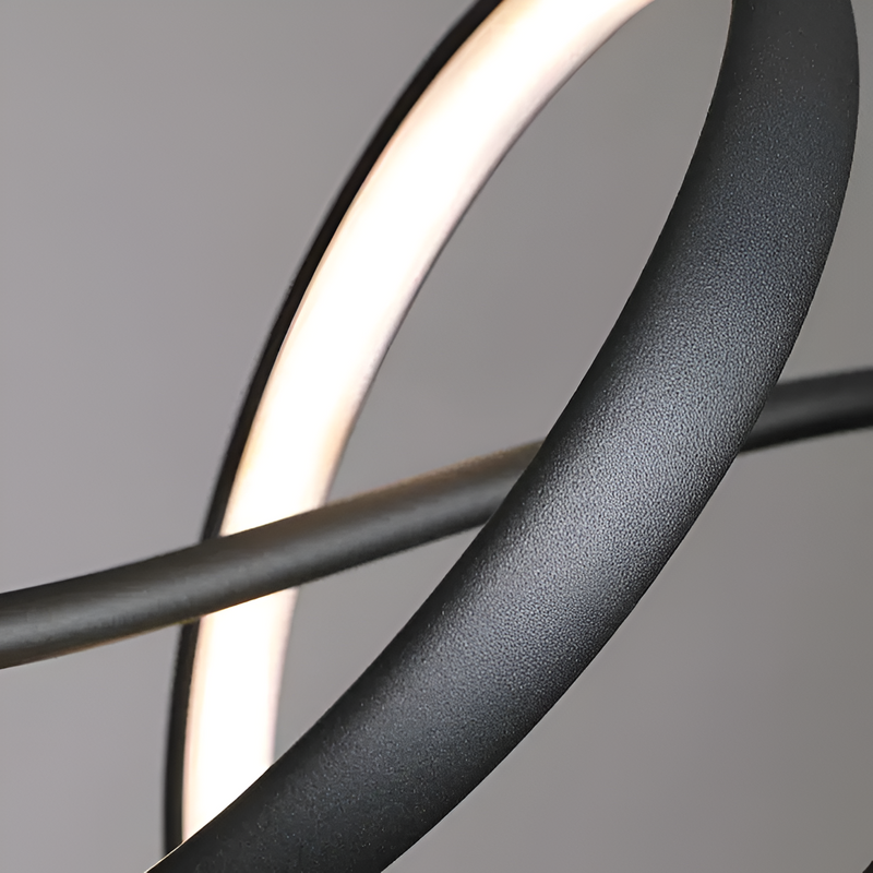 Люстра підвісна чорна хвиляста L-120 cm Led 43W 4000K Black Wave spiral 250780-100005532