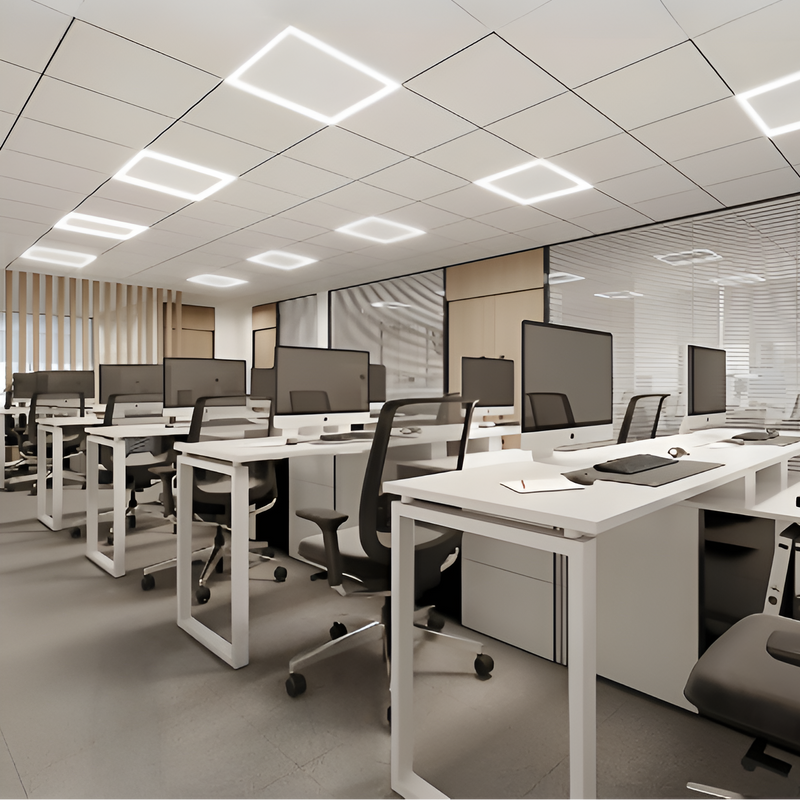 Стельовий світильник білий квадратний  L-59.5 cm Led 40W 4000K White Square 251062-100006285