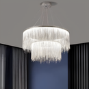 Підвісна подвійна люстра с ланцюжків D-80+50 cm Led 70W 3000K-6000K Chrome Chain 251218-100006916