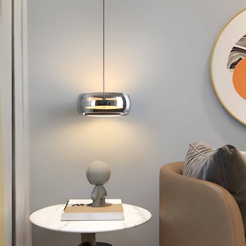 Підвісний світильник димчастий D-20 cm Led 4000К Smoke Rain glass 251122-100006612