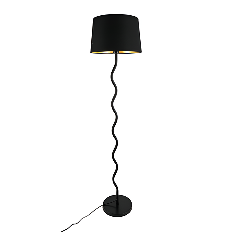 Торшер хвилястий чорний H-150 cm E27 Black Wave 251231-100006784