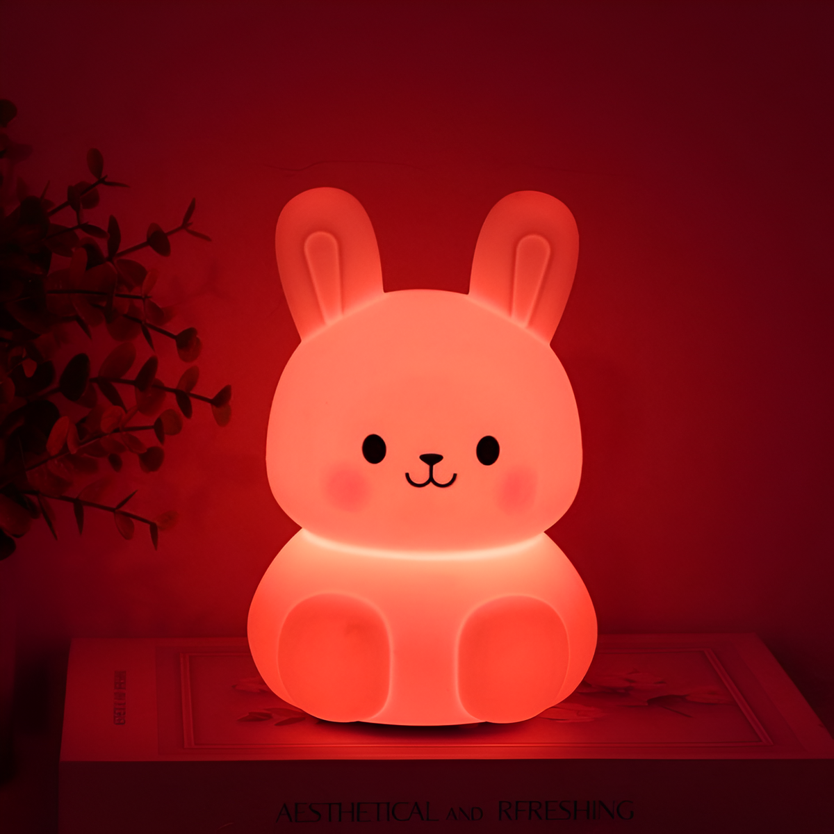 Настільна дитяча лампа зайчик з димуванням H-14.8 cm RGB White Rabbit 260164-100007313