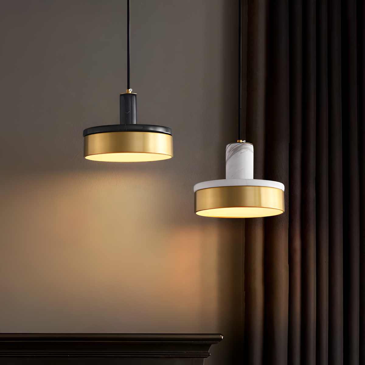 Підвісний світильник D-20 cm Led 18W 4000K White+Gold Marble with gold 251117-100006526