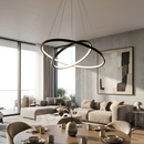 Підвісна люстра чорна D-60 cm Led 35W 4000K Black Rings 251240-100006881