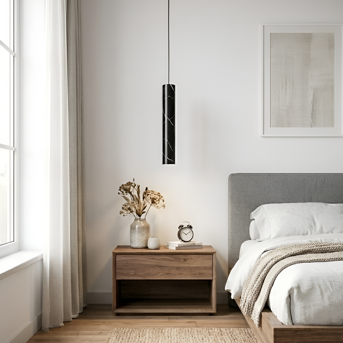 Підвісний світильник чорний з імітацією мармуру H-40 cm GU10 Imitation Marble Black 260141-100007021