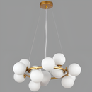 Люстра золота з білими плафонами D-60 cm G9x15 Gold + White Modo Bubbles 251131-100006732