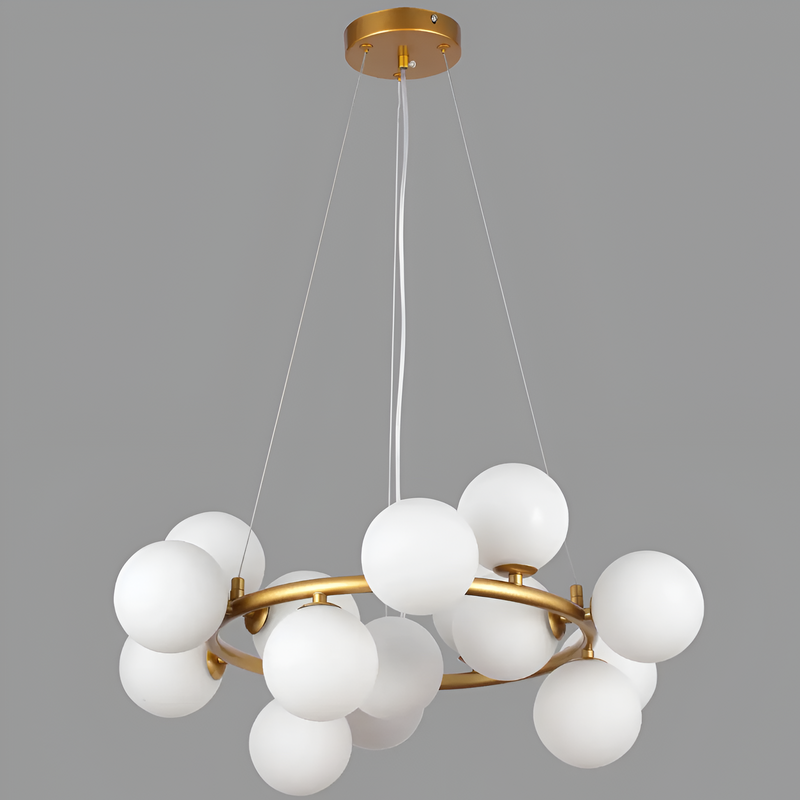 Люстра золота з білими плафонами D-60 cm G9x15 Gold + White Modo Bubbles 251131-100006732