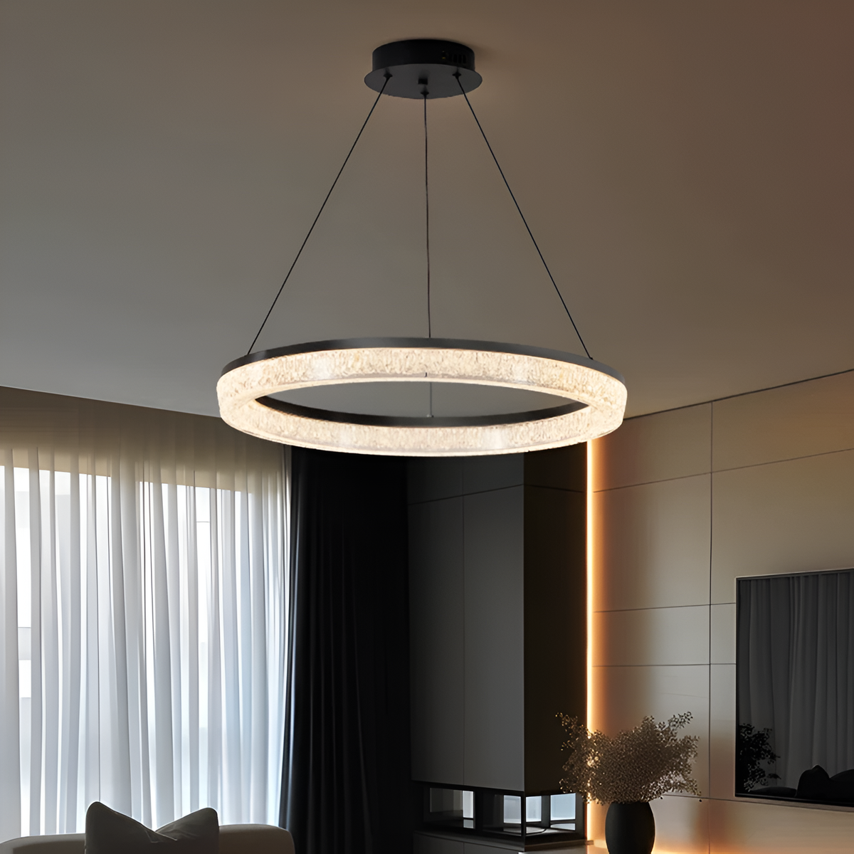 Підвісні люстри чорні D-60 cm / D-80 cm Led Black Ice 251018-100006348