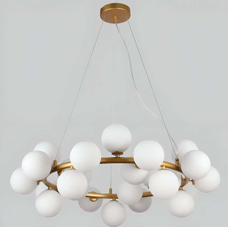Люстра золота з білими плафонами D-75 cm G9x25 Gold + White Modo Bubbles 251131-100006733