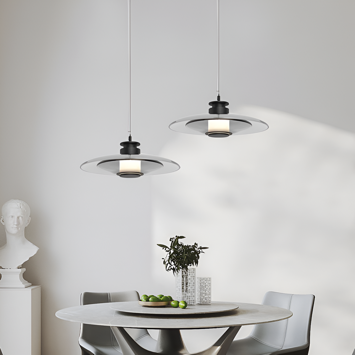 Підвісні світильники димчасті D-23 cm / D-30 cm Led 4000К Smoke Rain glass 251122-100006613