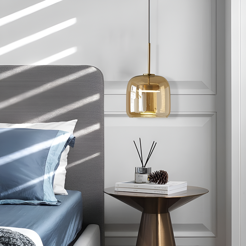 Підвісний світильник бурштиновий D-23 cm Led 9W Amber+Gold Jube 251231-100006775