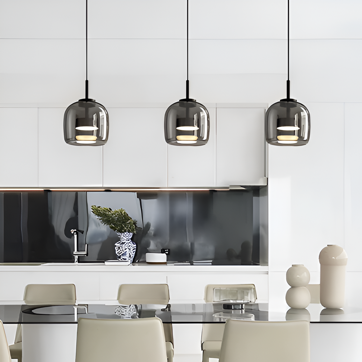 Підвісний світильник димчастий D-23 cm Led 9W 3000K-6000K Black+Grey Jube 251231-100006776