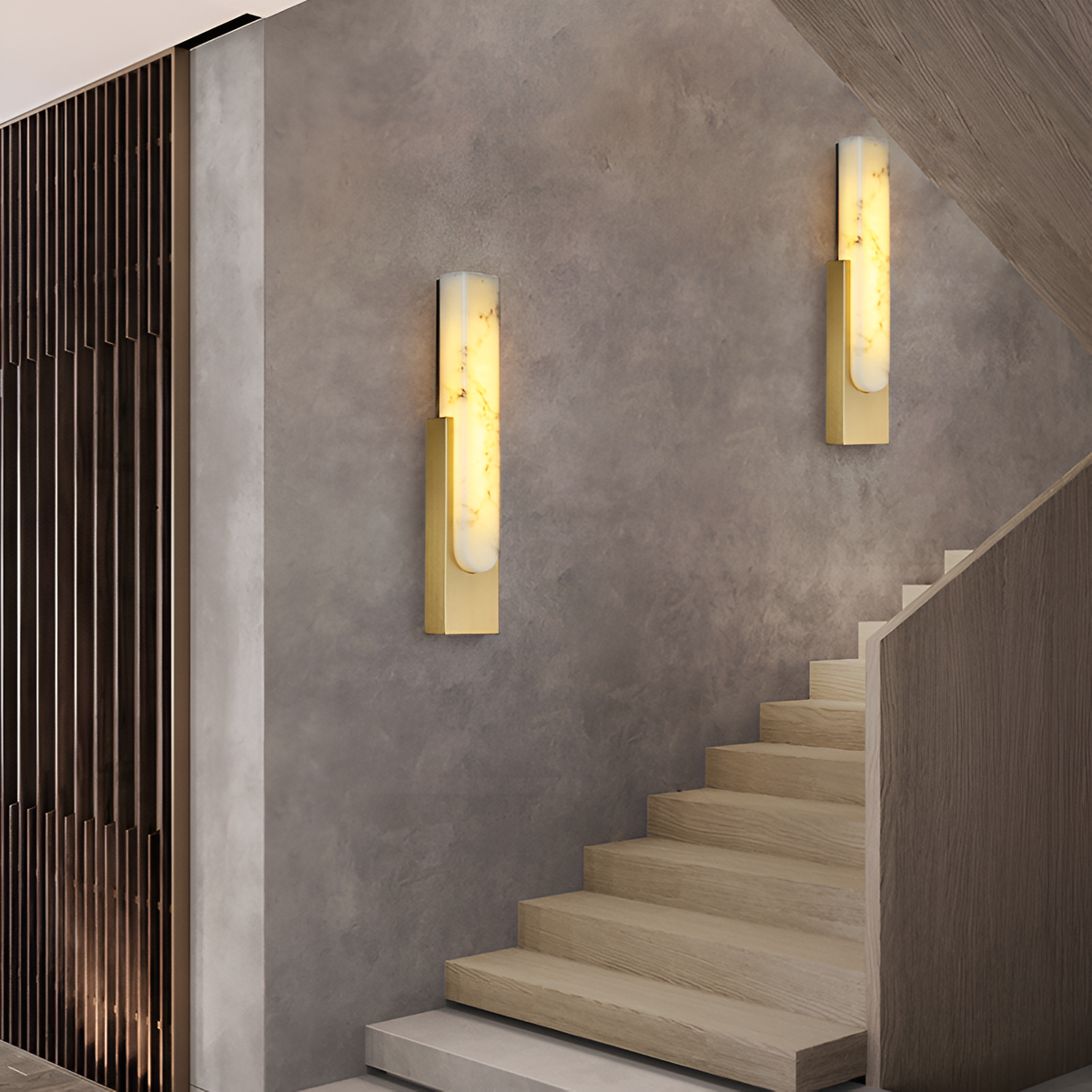Настінний світильник золотий з мармуром H-50 cm Led 16W 3000K-5000K Gold Marble 260122-100007294