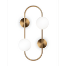 Настінний світильник золотий з двома білими плафонами H-45 cm G9x2 Gold+White Double Balls 260619-100008077