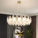 Підвівсні люстри D-50 /60 /80 cm E27 Gold+White Feathers 260118-100007055