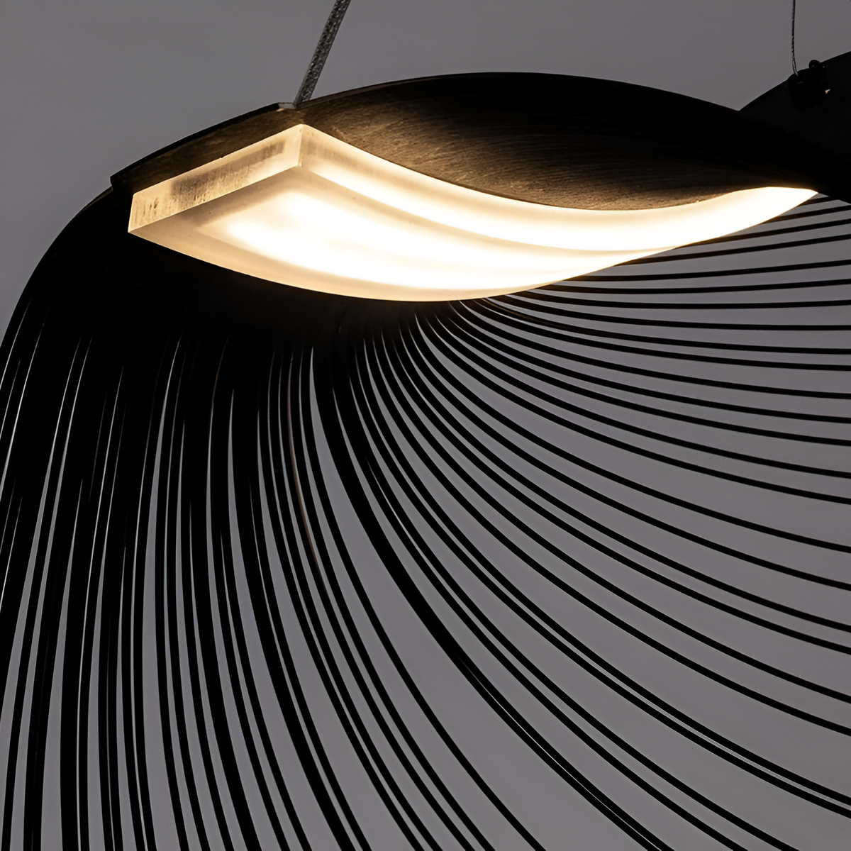 Підвісна люстра з дерева чорна L-40cm /60cm /80cm Led 4000K Black Woaph 251222-100006894