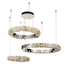 Підвісна люстра срібна D-80+60+48 cm Led 220W Chrome Rings 260817-100008607