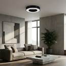 Стельва люстра чорна кругла D-50 cm Led 80W 3000K-6000K Black Bagel 251118-100006750