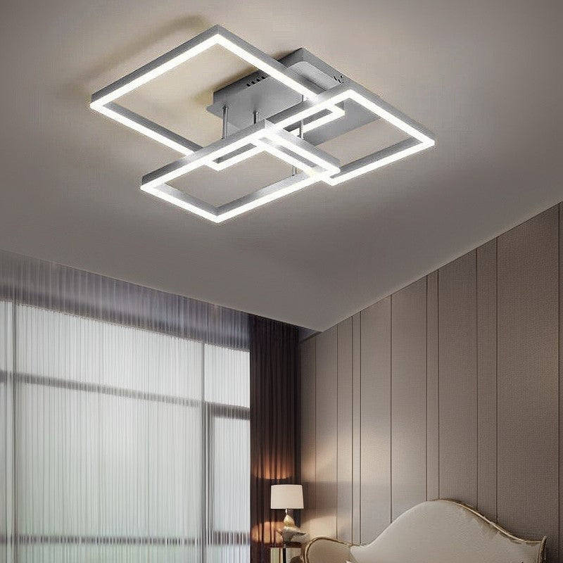 Люстра стельова з пультом Squares and rectangle L-73 Led 120W 3000K-6000K Silver / Gold / Coffee / White 240419-100003235