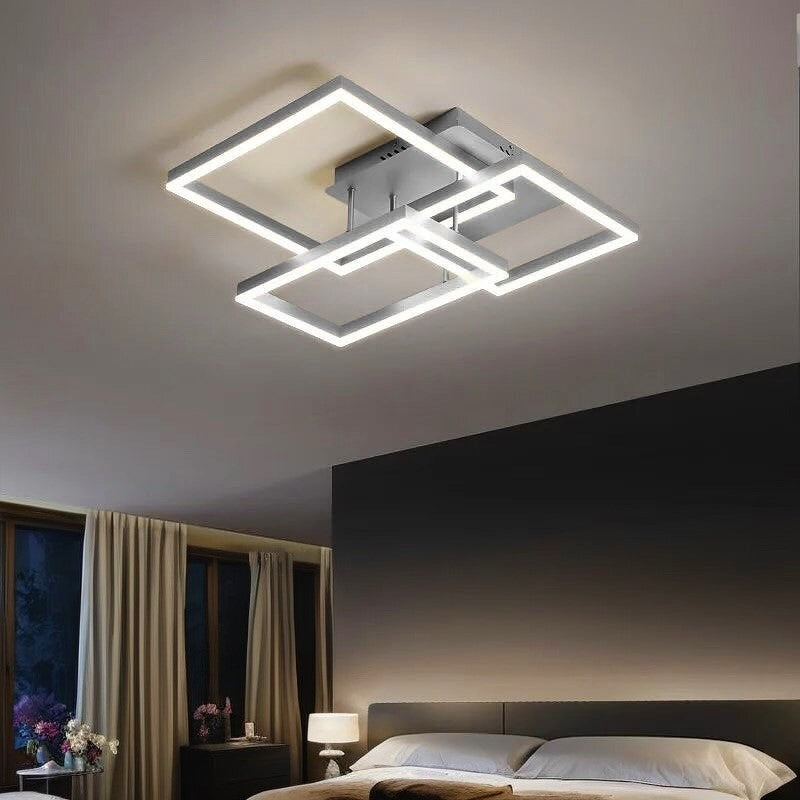 Люстра стельова з пультом Squares and rectangle L-73 Led 120W 3000K-6000K Silver / Gold / Coffee / White 240419-100003235