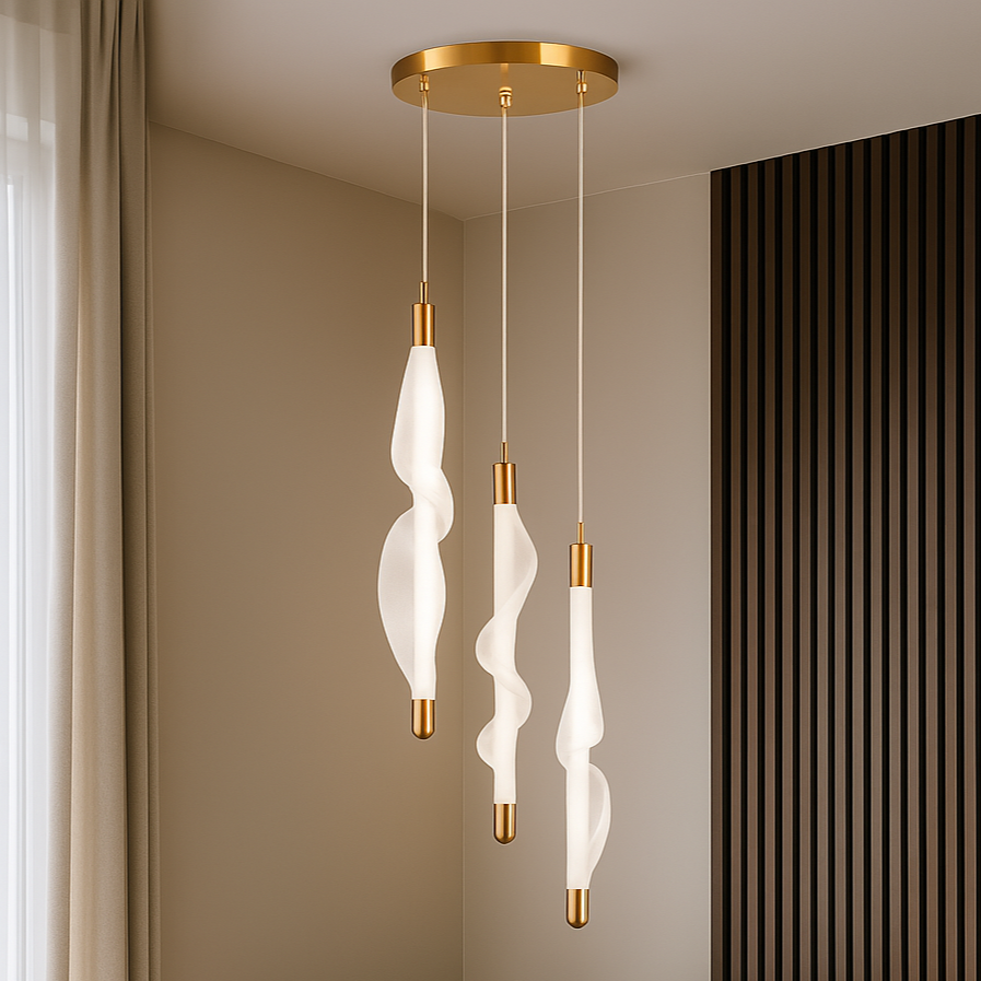 Підвісна люстра Silk 25W 4000K H-150 cm Gold + White 250431-100004327