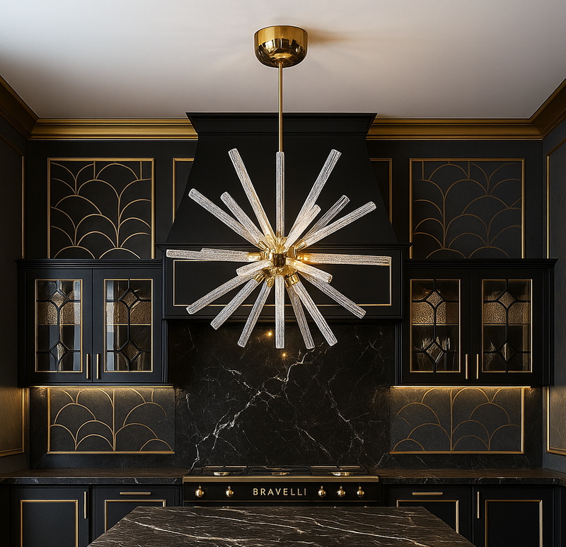 Люстра золота підвісна Кульбаба D-54cm 20W 4000К Gold Dandelion 250635-100005176