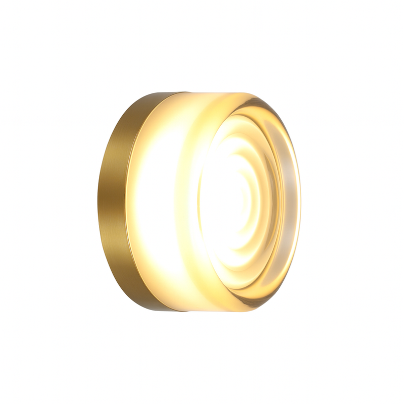 Настінний світильник IP54 D-14 cm Led 5W 4000K Gold+Clear 251036-100006259