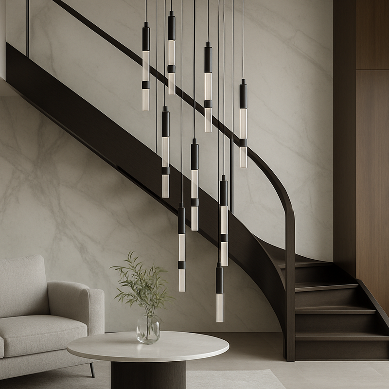 Каскадна люстра чорна D-60 cm Led 54W 4000K Black Cascade 251076-100006295