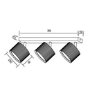 Стельовий світильник накладний поворотний чорний потрійний L-39 cm Led GX53 Black Gofre 251092-100006366