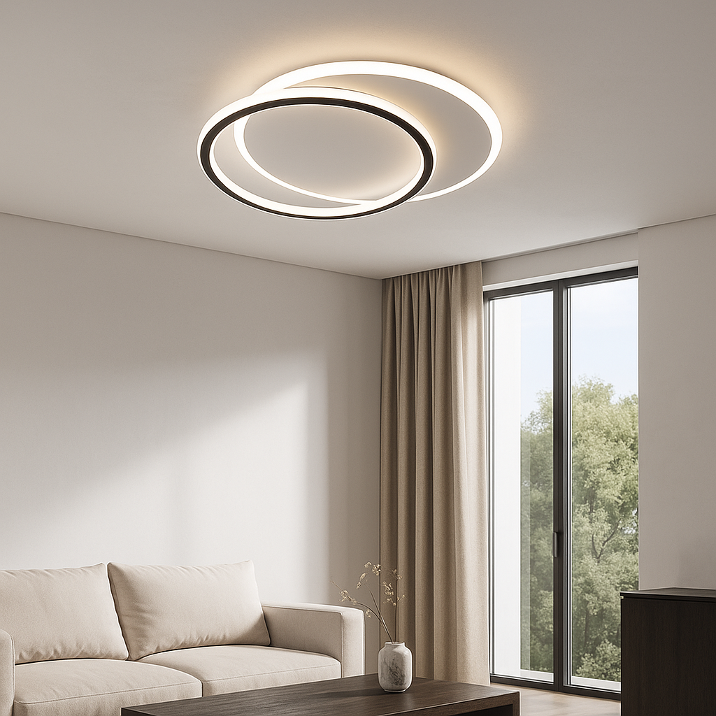 Стельовий світильник L-48 cm Led 65W 3000K 4000K 6000K White+Black Double geometry 251175-100006514