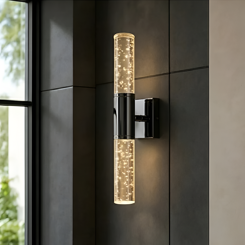 Настінний світильник чорний H-35 cm Led 10W Black Bubble Tube 251176-100006540