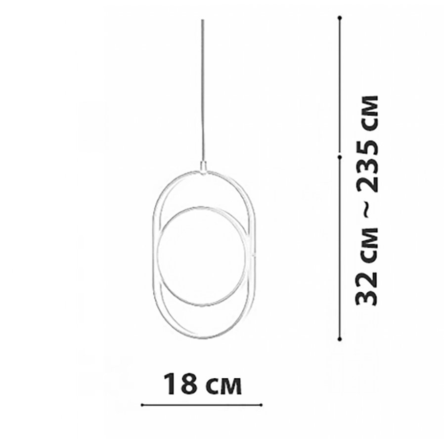 Підвісні світильники чорні L-18 cm / L-28 cm Led 3000K Black Vertical 260666-100008194