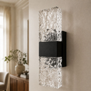 Настінний чорний світильник з прозорим плафоном з фігурного скла H-30 cm Led 6W Black+Transparent Unit 260619-100008078