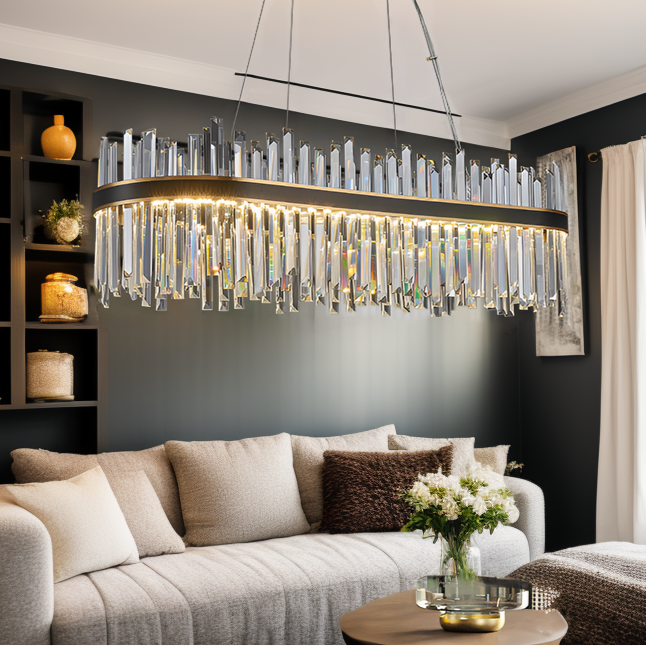 Люстра видовжена підвісна Elegance Gold + Black L-120cm 250488-100004485