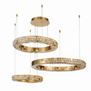 Підвісна люстра золота D-80+60+48 cm Led 220W Gold Rings 260817-100008510