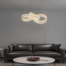 Люстра підвісна золота з кришталевим плафоном Петля L-59 cm Led 120W Gold+Transparent Crystal diamond knot 250735-100005474