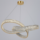 Люстра підвісна золота світлодіодна з кришталевим плафоном Петля L-80 cm Led 175W Gold+Transparent Crystal diamond knot 250735-100005476