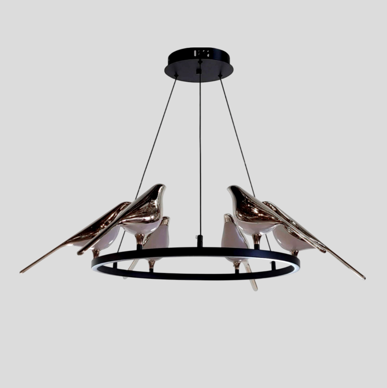 Люстра підвісна Birds D-92cm Ledx6 Black+Chrome 250635-100005171