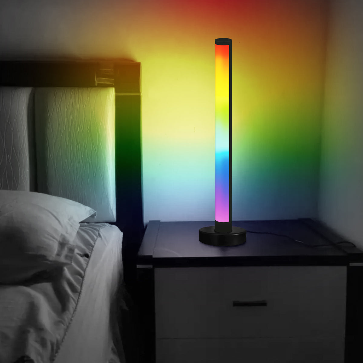 Торшер чорний різнокольоровий Лед Led 5W RGB Black Rainbow 250755-100005441