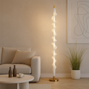 Торшер з білої акрилової сіткі з золотом H-152 cm Led 21W 4000K White+Gold Silk 250731-100005448