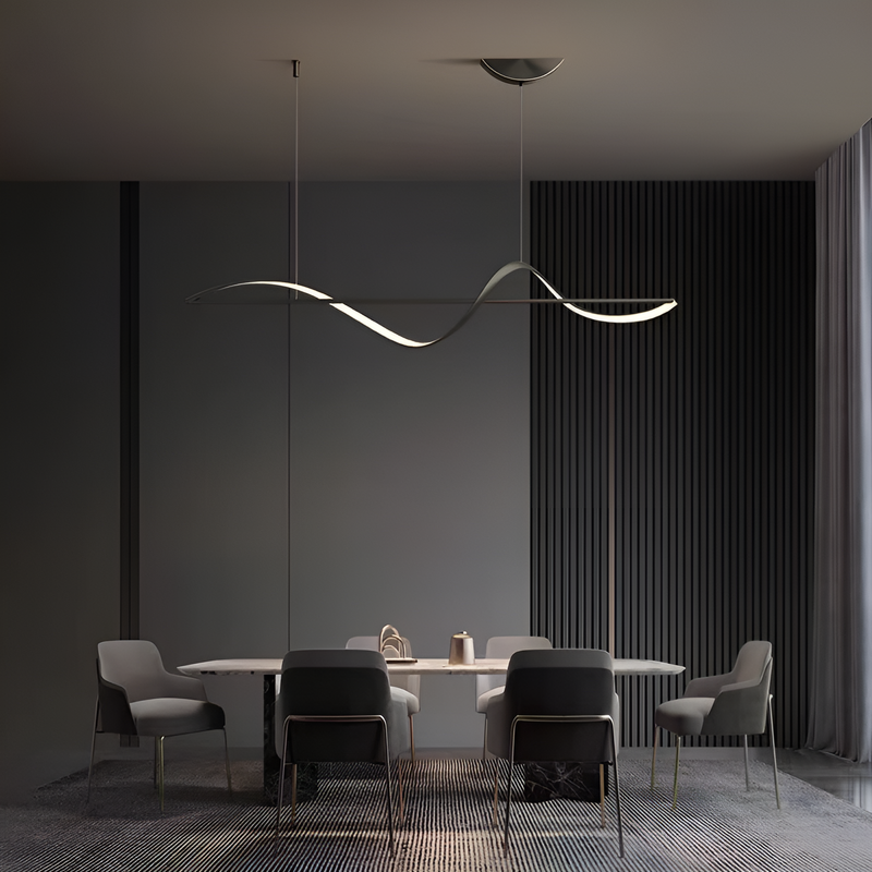 Люстра чорна хвиляста підвісна L-120 cm / L-160 cm Gemo Wave L / XL Black 231258-100002928