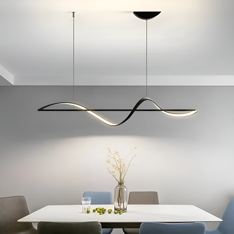 Люстра чорна хвиляста підвісна L-120 cm / L-160 cm Gemo Wave L / XL Black 231258-100002928