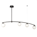 Торшер чорний з білими плафонами L-125 cm E27*4 Black+White Bollo 250731-100005467