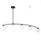 Торшер чорний з білими плафонами L-125 cm E27*4 Black+White Bollo 250731-100005467